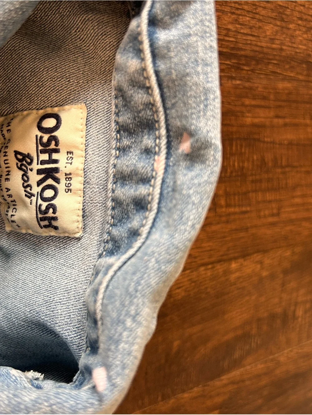 OshKosh B'gosh Light Blue Denim Jacket with Pink Heart Dots